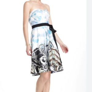 NWOT Anthropologie "Painted Carousel Shell" Skyward Dress in Blue, sz 16